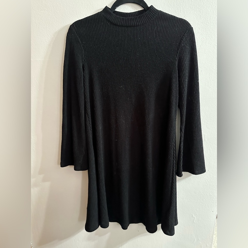 Black Mock Neck Sweater Dress